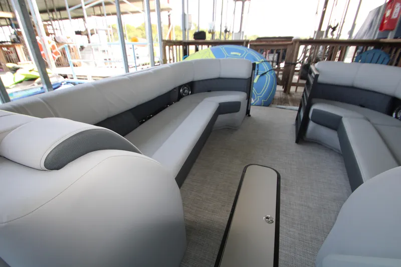 Slide: The Image of 2020 Harris FloteBote Solstice 250 SL interior with spacious seating and modern design. - 31