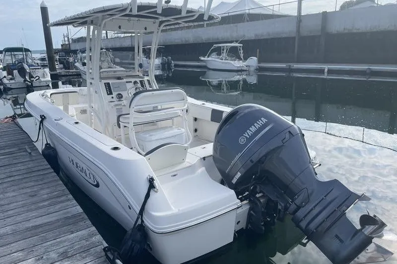 Slide: The Image of 2020 Robalo R200 boat with Yamaha engine docked at marina. - 4