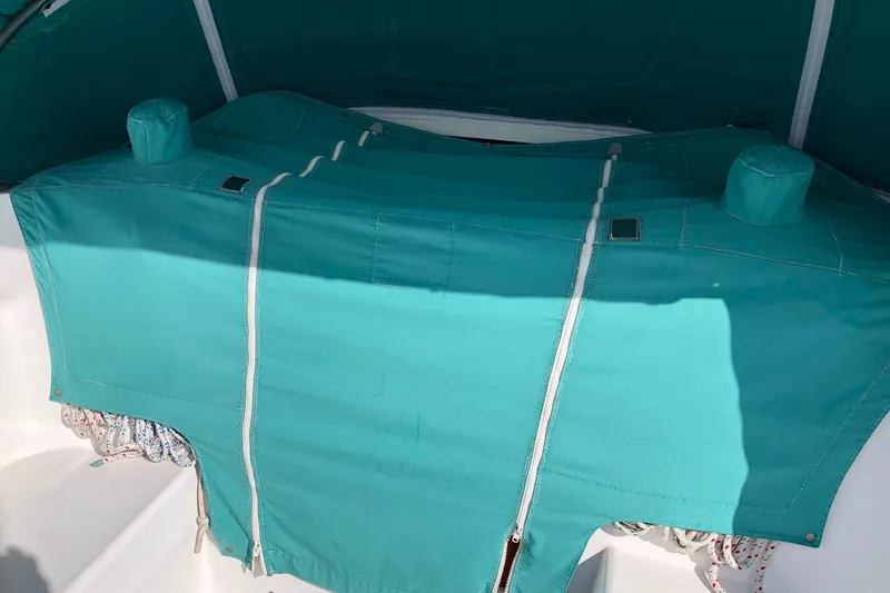 Slide: The Image of Teal canvas cover on 1996 Catalina 36 MkII sailboat deck. - 18