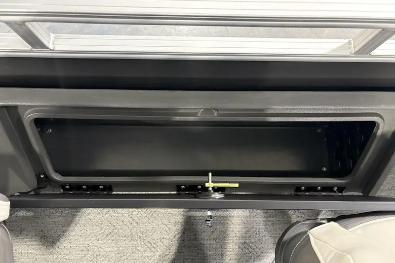 Slide: The Image of Storage compartment on 2026 Sun Tracker Fishin' Barge 22 XP3 pontoon boat. - 35