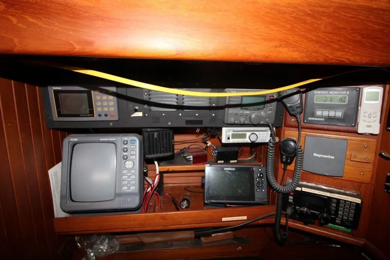Slide: The Image of Navigation and communication equipment on a 1985 Passport 47 sailboat. - 20