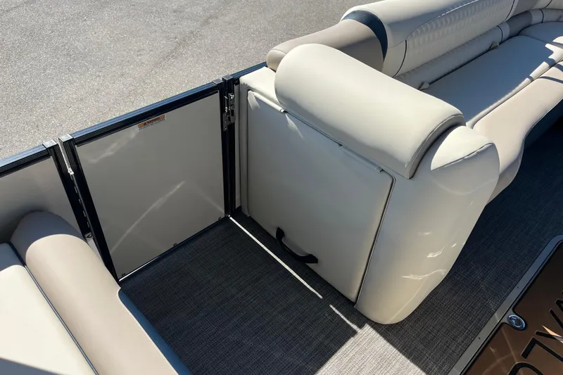 Slide: The Image of Luxurious seating on 2026 Avalon 2785 Catalina Bar Tri Toon boat, featuring premium upholstery. - 12