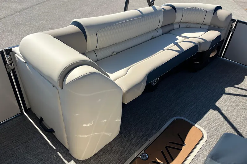 Slide: The Image of Luxurious seating on 2026 Avalon 2785 Catalina Bar, Tri Toon boat interior. - 15