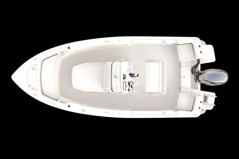 Slide: The Image of Top view of 2026 Scout 188 Sportfish boat, showcasing spacious deck and seating arrangement. - 20