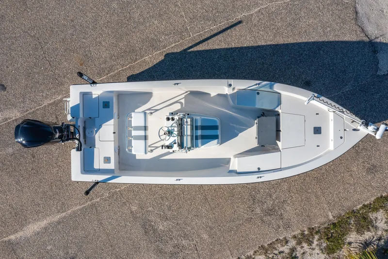 Slide: The Image of Aerial view of a 2001 Pathfinder 2400-V boat on a textured surface. - 20