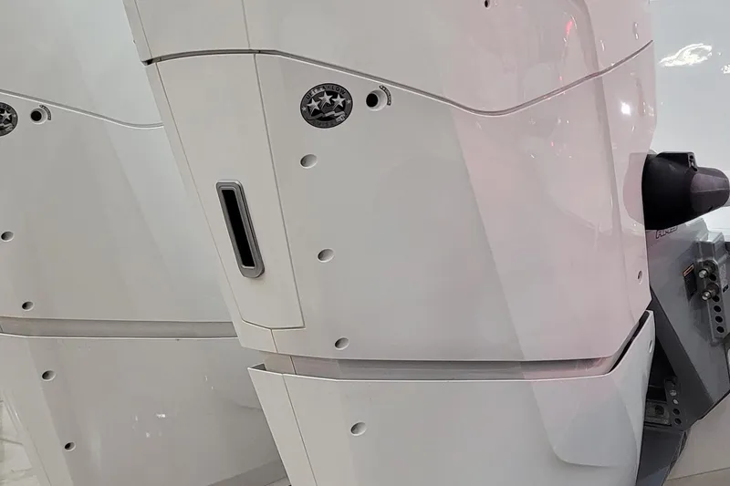 Slide: The Image of Close-up of 2023 HCB 39 FT Speciale boat engine detail. - 5