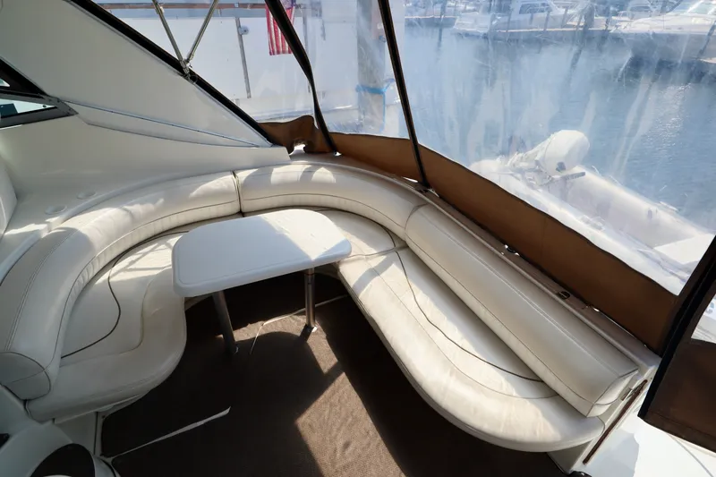 Slide: The Image of Interior of 2000 Cruisers Yachts 3870 with seating area. - 15