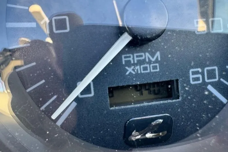 Slide: The Image of Close-up of RPM gauge on 2001 Sea Ray 380 Sundancer boat. - 22