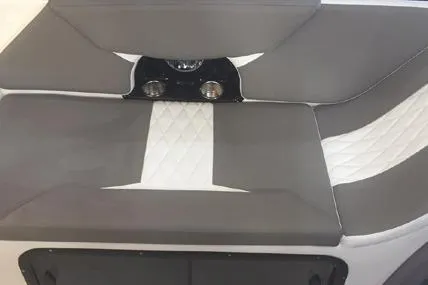 Slide: The Image of 2025 Hanover 305 Gray & Black Edition boat seating with quilted design and modern accents. - 4