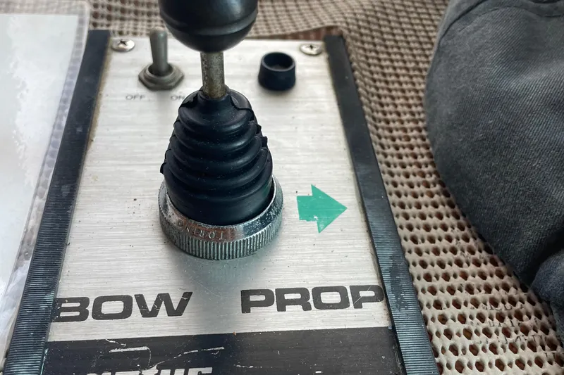 Slide: The Image of Control panel of a 1986 Monk 36 Trawler with bow propeller joystick. - 10