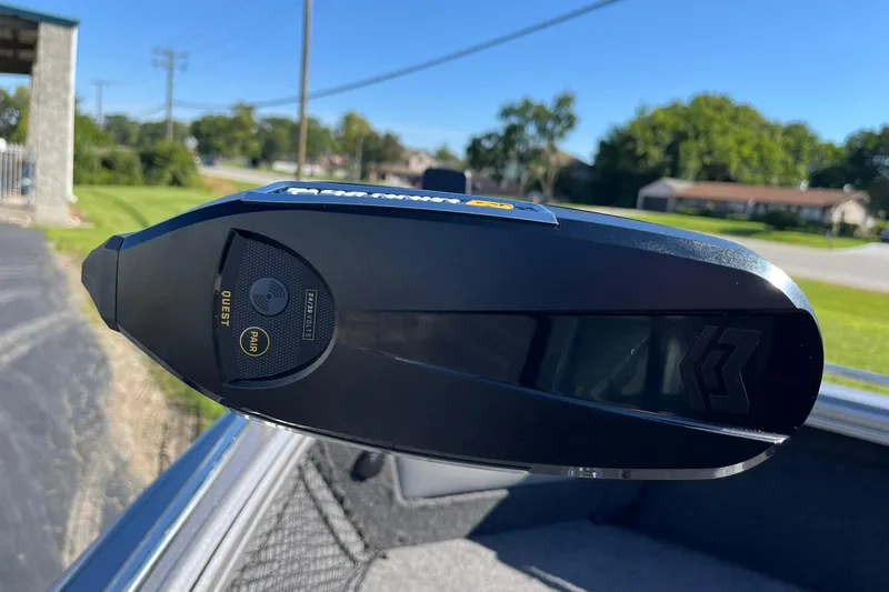 Slide: The Image of Close-up of a 2026 Lund 2275 Baron boat component with pairing feature. - 37