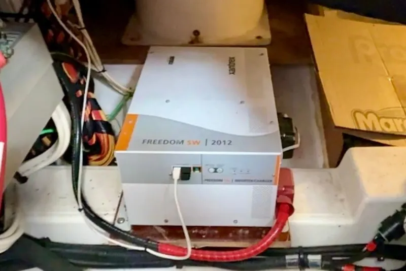 Slide: The Image of Electrical system in 2007 Beneteau Swift Trawler 42, featuring Freedom SW inverter. - 103