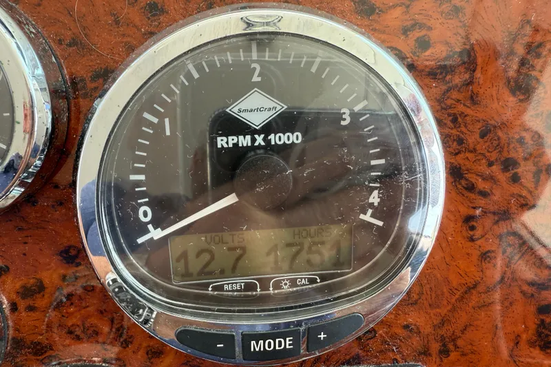 Slide: The Image of Close-up of a SmartCraft RPM gauge on a 2007 Beneteau Swift Trawler 42. - 95