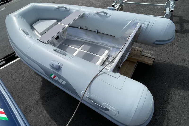 The Image of 2025 AB Inflatables Lammina 8 AL inflatable boat on display. - 1