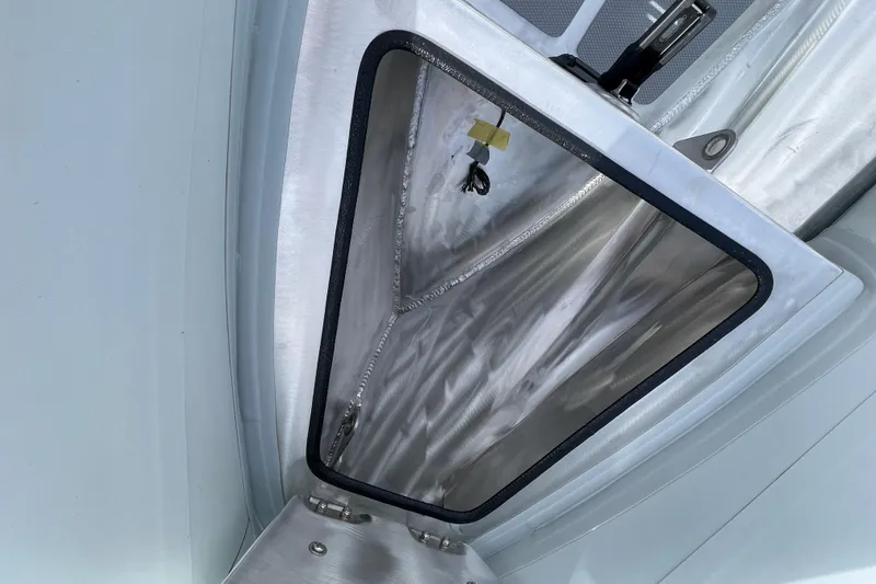 Slide: The Image of 2025 AB Inflatables Lammina 8 AL boat interior, featuring a sleek aluminum compartment. - 6