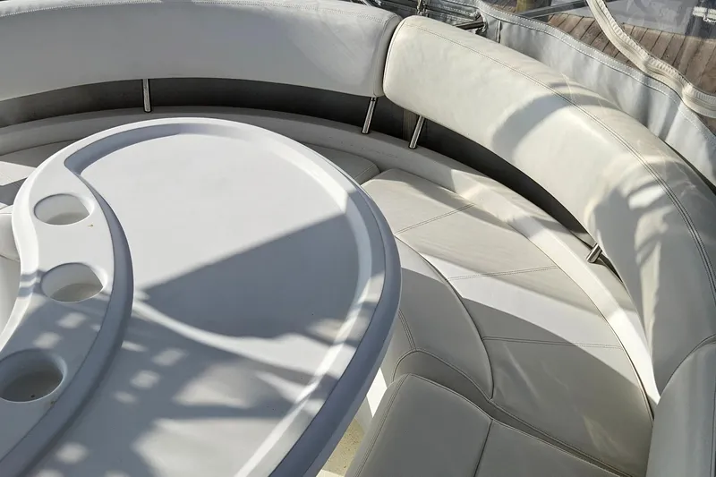 Slide: The Image of Luxurious seating area on a 2002 Carver 410 Sport Sedan yacht. - 11