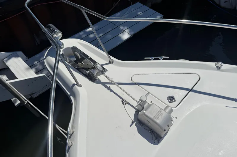 Slide: The Image of Bow of 1996 Sea Ray 330 Sundancer with anchor and winch system. - 15