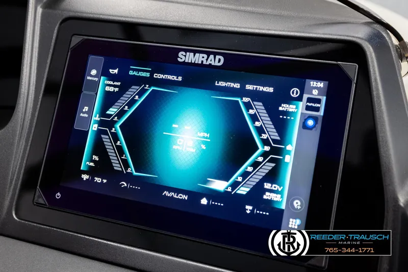 Slide: The Image of Touchscreen display of 2026 Avalon Excal LTD CRB showing gauges and settings. - 37