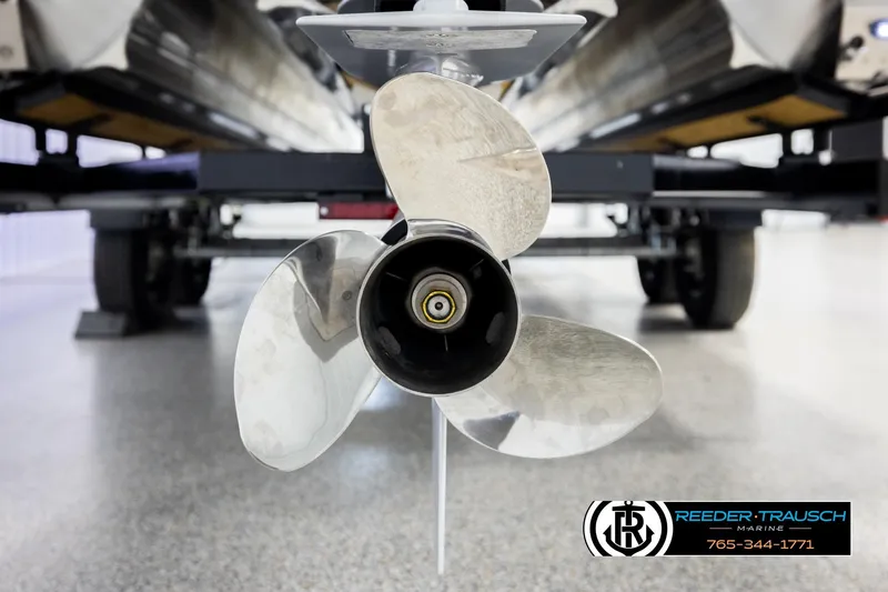 Slide: The Image of Propeller of 2026 Avalon Excal LTD CRB boat on display at Reeder-Trausch Marine. - 53