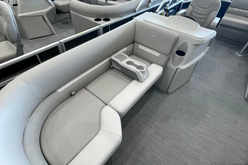 Slide: The Image of Luxurious seating on 2026 Godfrey Xperience 2086 CX pontoon boat, featuring modern design. - 5
