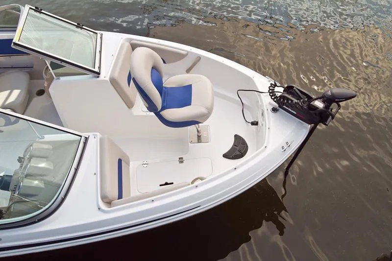 Slide: The Image of Manufacturer Provided Image: 2012 Chaparral 18 Ski & Fish H2O boat on water, front seating and trolling motor. - 32