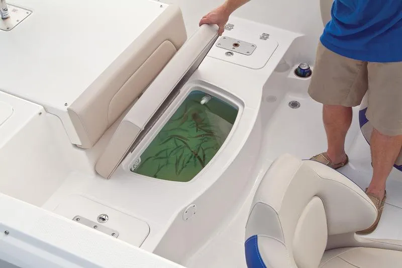 Slide: The Image of Manufacturer Provided Image: 2012 Chaparral 18 Ski & Fish H2O boat interior with livewell and seating. - 36