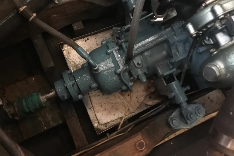 Slide: The Image of 1968 Egg Harbor Sedan engine compartment with visible mechanical components. - 22