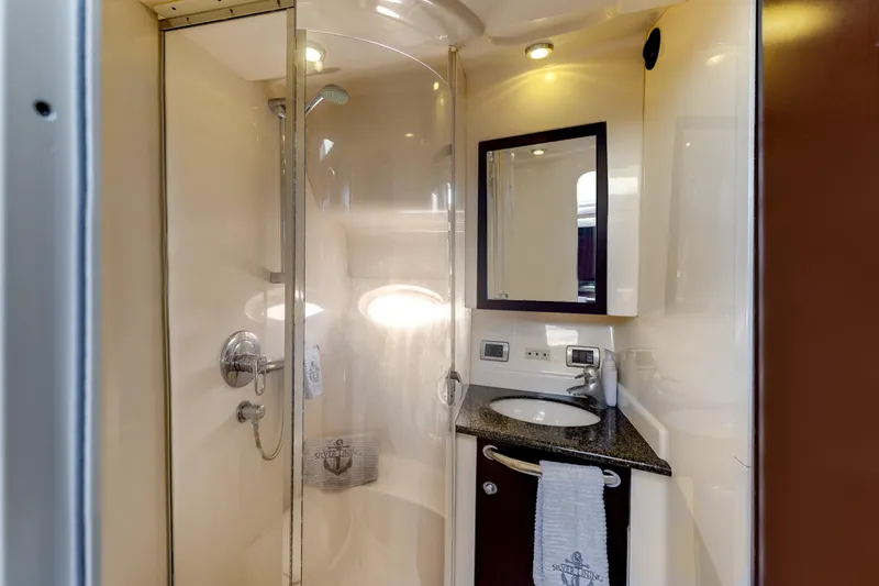 Slide: The Image of Luxurious bathroom in 2007 Sea Ray 40 Motor Yacht with shower and vanity. - 38