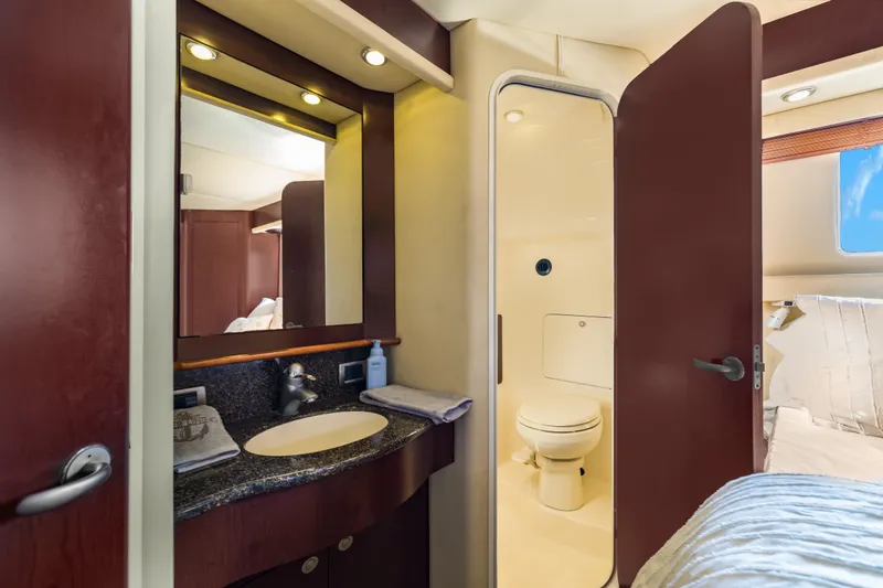 Slide: The Image of Luxurious bathroom interior of 2007 Sea Ray 40 Motor Yacht with modern amenities. - 45