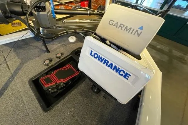 Slide: The Image of 2022 Tracker Pro Team 175 TXW boat with Garmin and Lowrance electronics. - 5