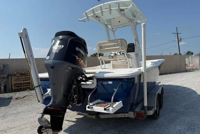 Slide: The Image of 2016 Sea Fox 240 Viper boat with Yamaha outboard motor on a trailer. - 6