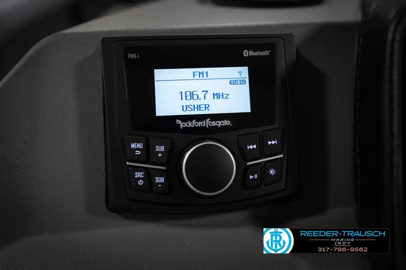 Slide: The Image of Control panel of 2026 Bennington 23 SLJ boat with various switches and indicators. - 36