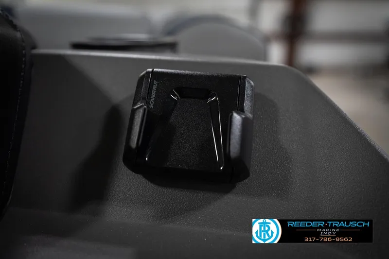 Slide: The Image of Digital dashboard of 2026 Bennington 23 SLJ boat displaying RPM and fuel data. - 38