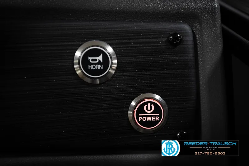 Slide: The Image of 2026 Bennington 23 SLJ boat detail with Reeder Trausch Marine branding. - 39