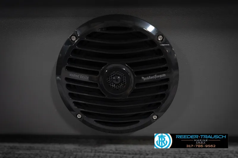 Slide: The Image of 2026 Bennington 23 SLJ boat interior with cushioned seating and modern design. - 47