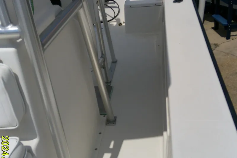 Slide: The Image of 2015 KenCraft 2060 BAYRIDER boat interior with seating and railing details. - 17