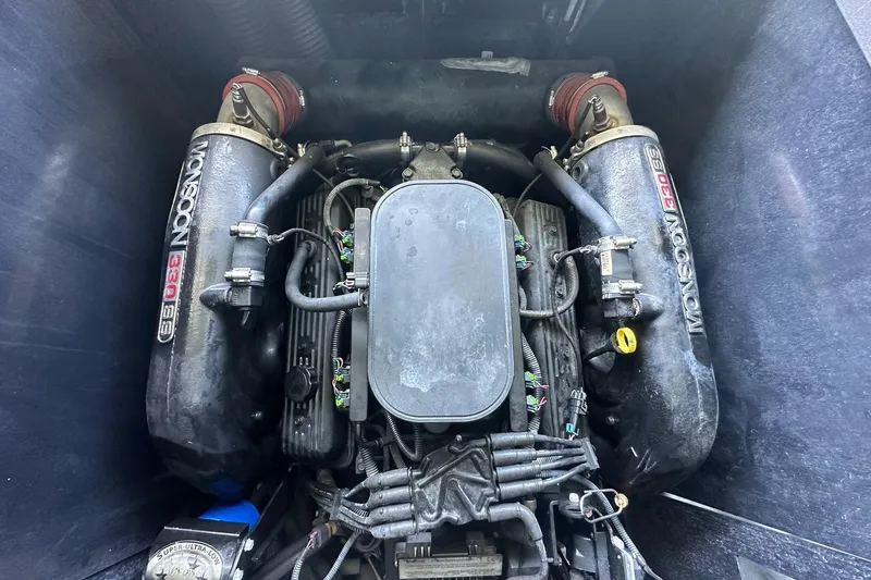 Slide: The Image of 2014 Axis A24 Monsoon 330 SS engine, detailed view of components and wiring. - 21