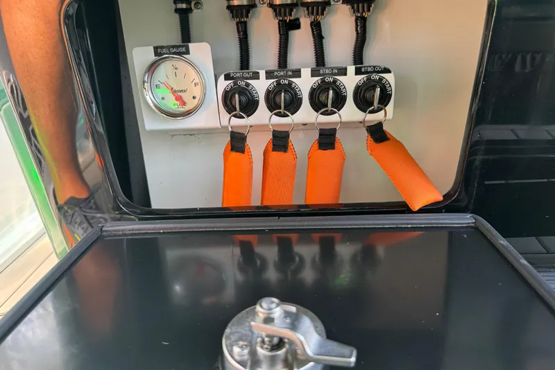 Slide: The Image of 2024 Nor-Tech 400 Supersport boat on trailer, featuring powerful Mercury 400 engine. - 33