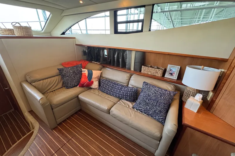 Slide: The Image of Luxurious interior of 2008 Cruisers Yachts 395 Motoryacht with cozy seating and decor. - 37