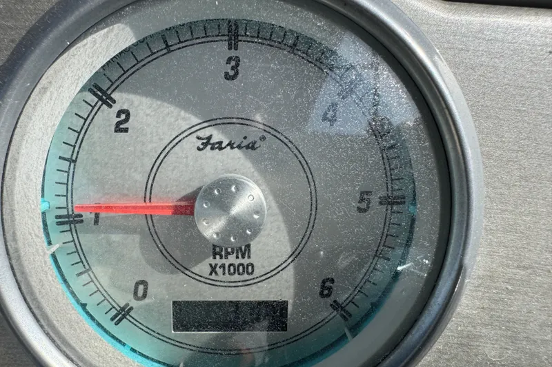 Slide: The Image of Close-up of a Faria RPM gauge on a 2008 Cruisers Yachts 395 Motoryacht. - 27