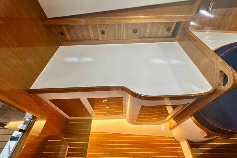 Slide: The Image of Luxurious interior of 2024 DaVinci 30HT yacht with elegant wood finish and modern design. - 49