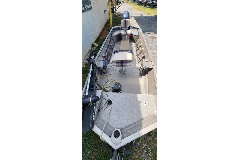 Slide: The Image of 2012 War Eagle 1642 Stick Steer boat with seating and fishing equipment. - 3