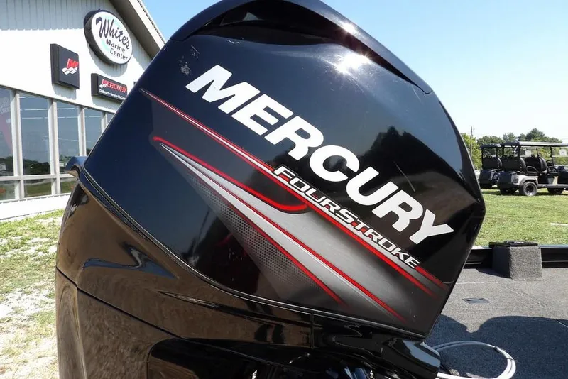 Slide: The Image of Mercury FourStroke engine on 2013 Lowe Stinger ST175 at marine center. - 37