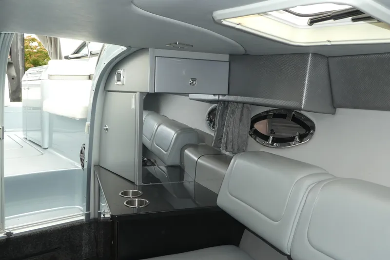 Slide: The Image of Interior of 2014 Formula 290 Sun Sport boat with sleek seating and modern design. - 9