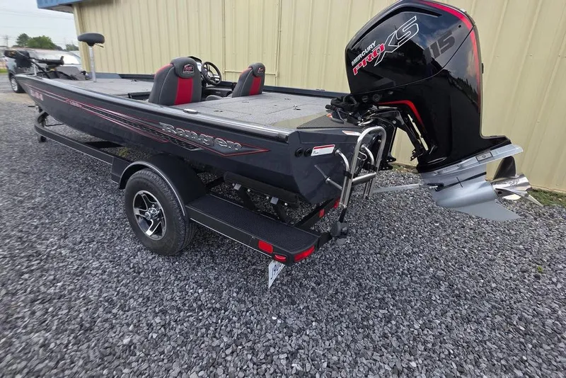 Slide: The Image of 2022 Ranger RT188P boat with Mercury Pro XS engine on gravel. - 6