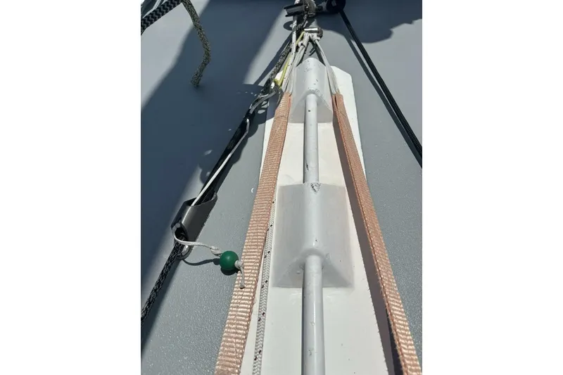 Slide: The Image of Close-up of 2009 Class 40 Akilaria RC2 yacht deck details. - 12