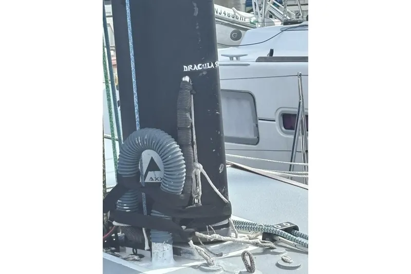 Slide: The Image of Close-up of 2009 Class 40 Akilaria RC2 yacht mast and rigging. - 24