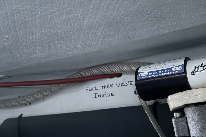 Slide: The Image of Fuel tank valve inside a 2009 Class 40 Akilaria RC2 yacht. - 50