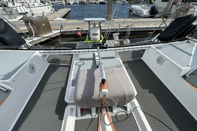 Slide: The Image of Cockpit view of 2009 Class 40 Akilaria RC2 sailboat docked at marina. - 6