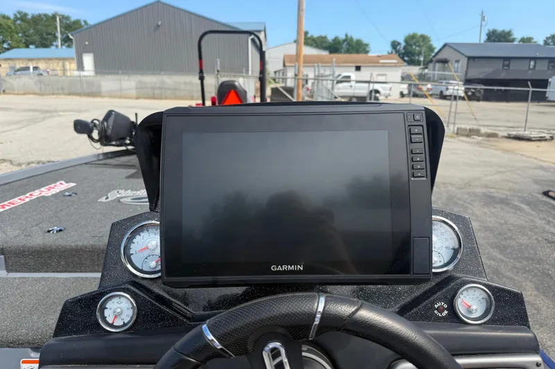 Slide: The Image of Dashboard of a 2021 Nitro Z20 Pro boat with Garmin display and gauges. - 21